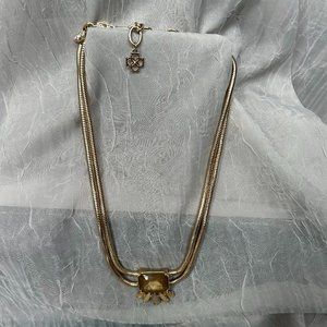 Ann Taylor Taupe Stone Gold Necklace